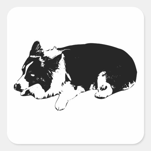 Weihnachtsruhe Leck, Corgi Quadratischer Aufkleber (Vorderseite)