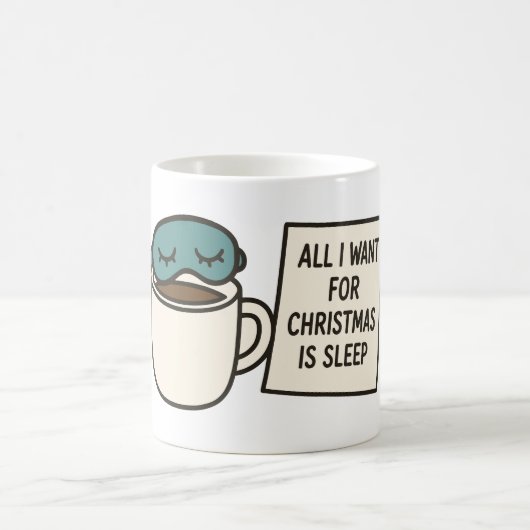 Weihnachtsruhe Schlaf Kaffee Design Kaffeetasse (Mittel)