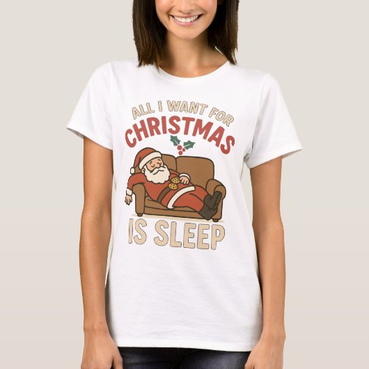 Weihnachtsruhe Sofa Santa T-Shirt (Vorderseite)