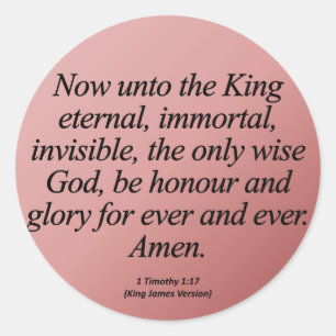 Weihnachtsruhm zum Gott für immer 1 Timothy 1-15 Runder Aufkleber