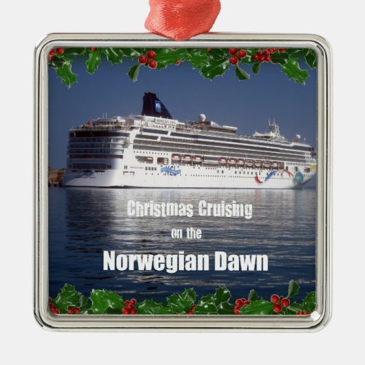 Weihnachtsrundfahrt an der norwegischen Morgendämm Silbernes Ornament (Vorne)