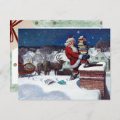 Weihnachtsrüstung von Büchern Feiertagskarte (Vorne/Hinten)