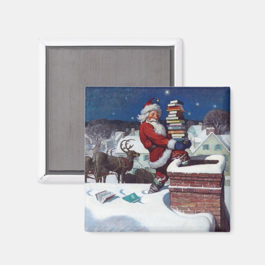 Weihnachtsrüstung von Büchern Magnet (Vorderseite/Rückseite)