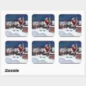 Weihnachtsrüstung von Büchern Quadratischer Aufkleber (Blatt)