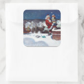 Weihnachtsrüstung von Büchern Quadratischer Aufkleber (Tasche)