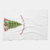 Weihnachtssaal mit Candy Cane Bone Geschirrtuch (Horizontal)