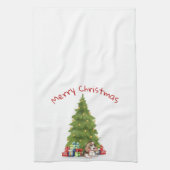 Weihnachtssaal mit Candy Cane Bone Geschirrtuch (Vertikal)