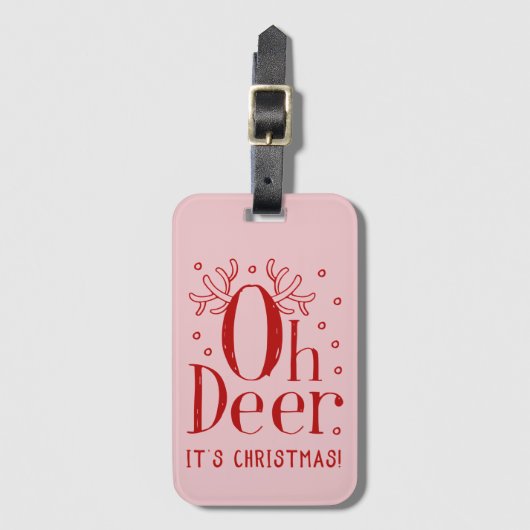 Weihnachtssaal mit lustiger Illustration Gepäckmar Gepäckanhänger (Vorderseite Vertikal)