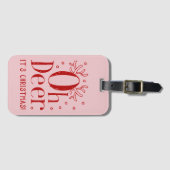 Weihnachtssaal mit lustiger Illustration Gepäckmar Gepäckanhänger (Vorderseite (Horizontal))