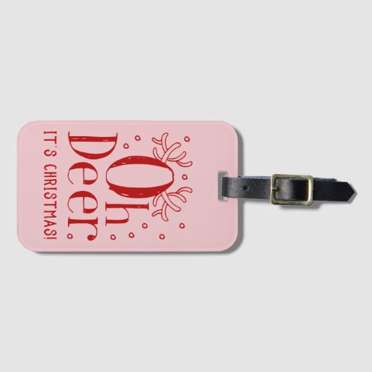 Weihnachtssaal mit lustiger Illustration Gepäckmar Gepäckanhänger (Vorderseite (Horizontal))