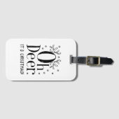 Weihnachtssaal mit lustiger Illustration Gepäckmar Gepäckanhänger (Vorderseite (Horizontal))