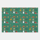 Weihnachtssaal Wrapping Paper Flat Sheet Set Geschenkpapier Set (Vorderseite 2)