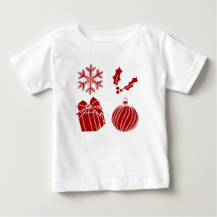 Weihnachtssachen - Schneeflocke, Stechpalme, Gesch Baby T-shirt