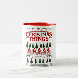 Weihnachtssachen Vintage-Film Cozy Crewneck , TV Zweifarbige Tasse