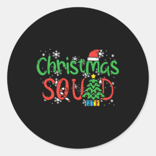 Weihnachtssäckel Crew Weihnachtsmänner Frauen Jung Runder Aufkleber