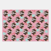 WeihnachtsSaint Bernard Geschenkpapier Set (Vorderseite)