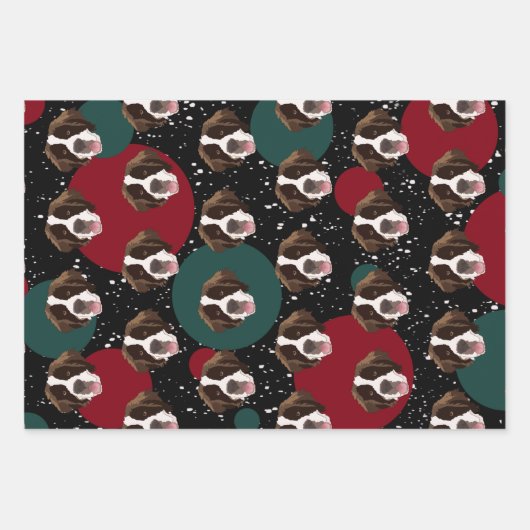 WeihnachtsSaint Bernard Geschenkpapier Set (Vorderseite 3)