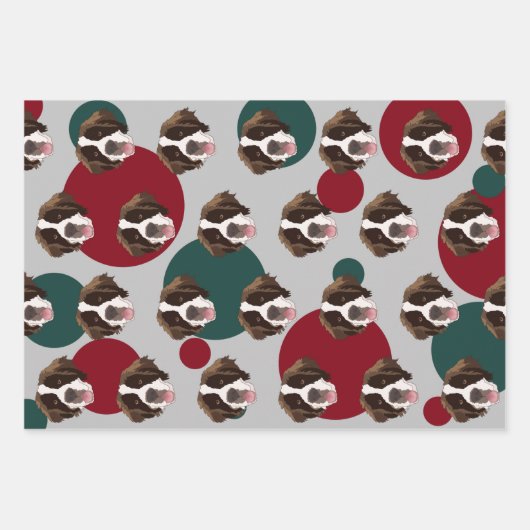 WeihnachtsSaint Bernard Geschenkpapier Set (Vorderseite)