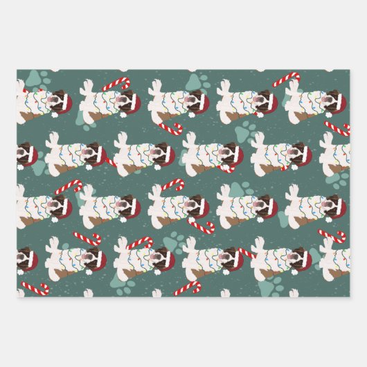 WeihnachtsSaint Bernard Geschenkpapier Set (Vorderseite 3)