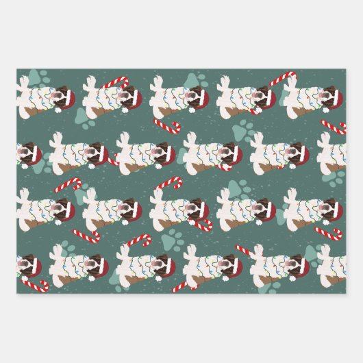 WeihnachtsSaint Bernard Geschenkpapier Set (Vorderseite 2)