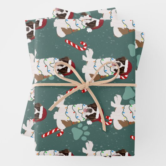 WeihnachtsSaint Bernard Geschenkpapier Set (Beispiel)