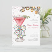 Weihnachtssaison Bachelorette Cocktail Party Einladung (Stehend Vorderseite)