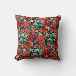 Weihnachtssaison Boho Poinsettia Design Kissen