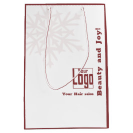 Weihnachtssaison Burgund White Hair Salon Paper Mittlere Geschenktüte