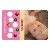 Weihnachtssaison für Kleinkinder - Pink-Foto Magnet (Horizontal)