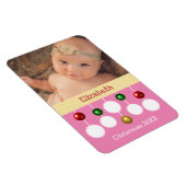 Weihnachtssaison für Kleinkinder - Pink-Foto Magnet (Rechte Seite)