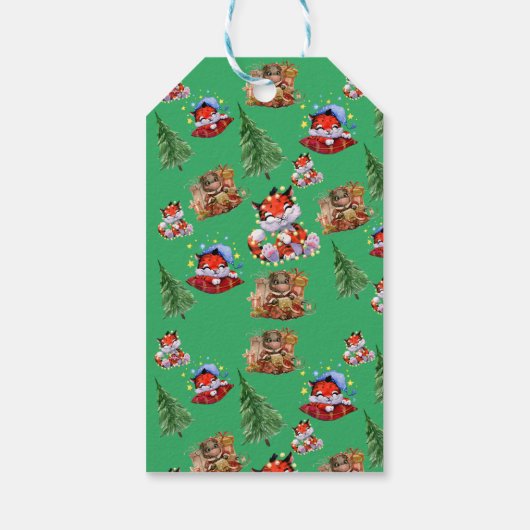 Weihnachtssaison Grün Geschenkanhänger (Rückseite)