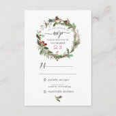 Weihnachtssaison Hochzeit RSVP 2 Begleitkarte (Vorderseite)