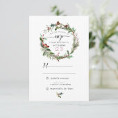 Weihnachtssaison Hochzeit RSVP 2 Begleitkarte (Stehend Vorderseite)