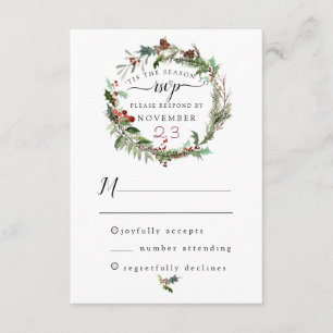 Weihnachtssaison Hochzeit RSVP 2 Begleitkarte