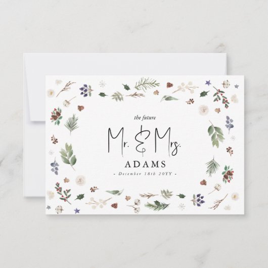 Weihnachtssaison in Aquarell RSVP Karte (Rückseite)