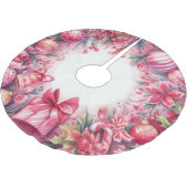 Weihnachtssaison in Aquarellen Polyester Weihnachtsbaumdecke (Schrägansicht)