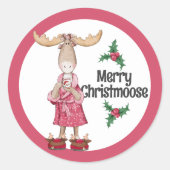 Weihnachtssaison in Pajamas mit Kakao Runder Aufkleber (Vorderseite)