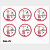 Weihnachtssaison in Pajamas mit Kakao Runder Aufkleber (Blatt)