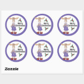 Weihnachtssaison in Pajamas mit Kakao Runder Aufkleber (Blatt)