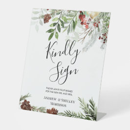 Weihnachtssaison Kindly Sign Wedding Gästebuch Sockelschild