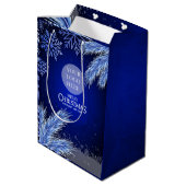 Weihnachtssaison-Logo Mittlere Geschenktüte (Rückseite Schrägansicht)