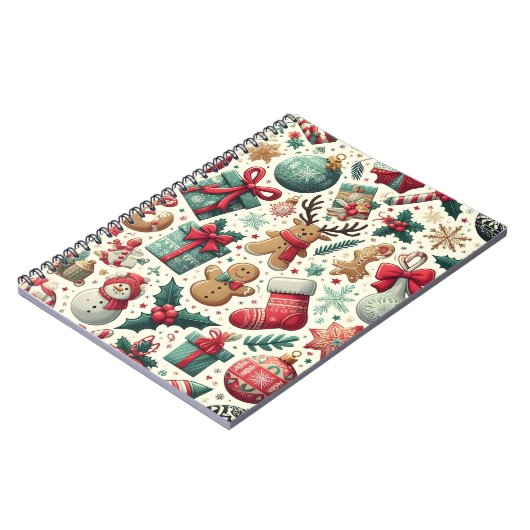Weihnachtssaison-Muster-Notebook Notizblock (Linke Seite)