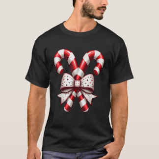 Weihnachtssaison Niedlich Candy Cane Retro Coquett T-Shirt