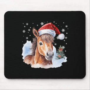 Weihnachtssaison Reitpferde Weihnachtsmannmütze Ti Mousepad