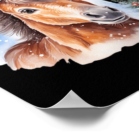 Weihnachtssaison Reitpferde Weihnachtsmannmütze Ti Poster (Ecke)