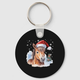 Weihnachtssaison Reitpferde Weihnachtsmannmütze Ti Schlüsselanhänger