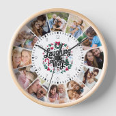 Weihnachtssaison Snowman Multi Foto Collage Uhr (Vorderseite)