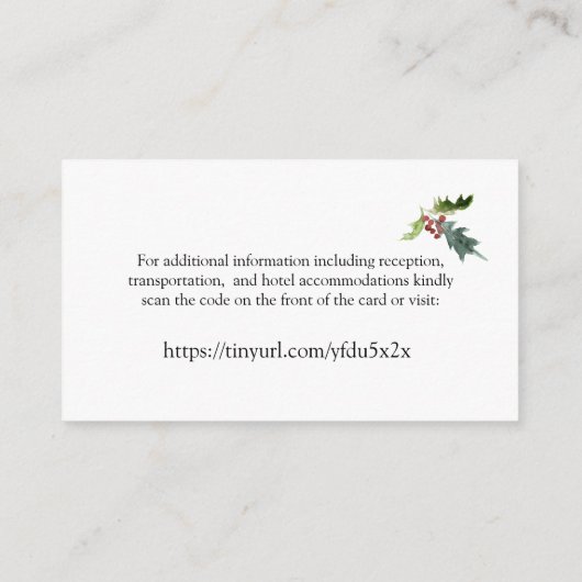 Weihnachtssaison Website QR Code Begleitkarte (Rückseite)