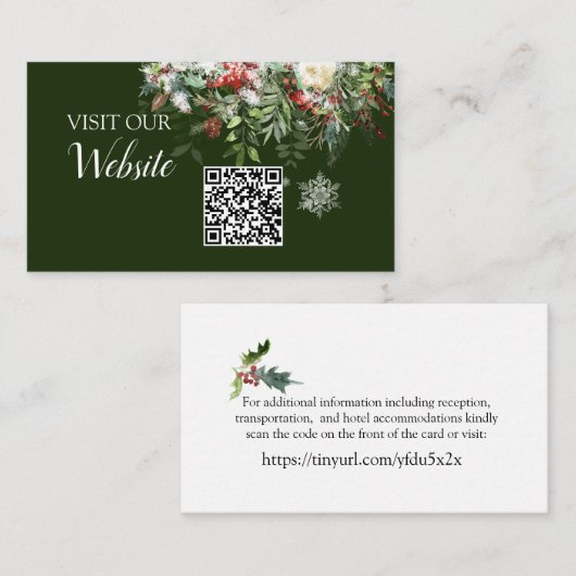 Weihnachtssaison Website QR Code Begleitkarte (Vorne/Hinten)