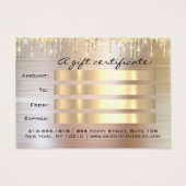 Weihnachtssalon Gold Geschenkgutschein Metall (Rückseite)